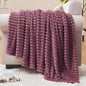 BEDELITE Fleece Throw Blanket for Couch – 3D Ribbed Jacquard Soft and Warm Decorative Fuzzy Blanket – Cozy, Fluffy, Plush Lightweight Plum Throw Blankets for Bed, Sofa, 50x60 inches