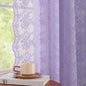YJ YANJUN Vintage Lace Curtains 96 Inches Long-Victorian Floral Pattern Lavender Sheer Curtain Panels for Living Room Bedroom,Light Filtering, Romantic Girly Drapes 2 Panels 52W x 96L Light Purple