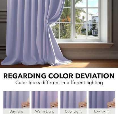 Deconovo Back Tab and Rod Pocket Blackout Curtains for Living Room Thermal Insulated Light Blocking Curtains 42Wx84L Inch Light Purple 2 Panels