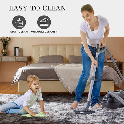 Large Area Rugs for Living Room, 6x9 Feet Fluffy Shag Fuzzy Plush Soft Bedroom Area Rugs, Indoor Floor Carpet for Kids Boys Girls Dorm Nursery Home Decor Aesthetic, Tie-Dyed Dark Gray