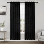 Black Linen Curtains 80 inches Long for Bedroom Back Tab Light Filtering Privacy Sheer Curtains Modern Farmhouse Coastal Decor Cotton Textured Gauze Curtain 2 Panel Set 38x80 for Living Room