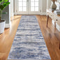 KOZYFLY 3x8 Ft Rug Modern Ombre Runner Rug for Hallway, Washable Kitchen Rugs Non-Slip Soft Striped Entryway Rug, Print Grey-Blue Abstract Carpet for Laundry Nursery