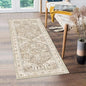 Yamaziot Washable Runner Rug, 2x5 Non-Slip Boho Vintage Hallway Rug Runner with Rubber Backing, Stain Resistant Faux Wool Distressed Carpet Runner for Kitchen, Laundry, Entrance, Beige Brown