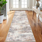KOZYFLY 3x8 Ft Rug Modern Ombre Runner Rug for Hallway, Washable Kitchen Rugs Non-Slip Soft Striped Entryway Rug, Print Multi Grey/Orange Abstract Carpet for Laundry Nursery