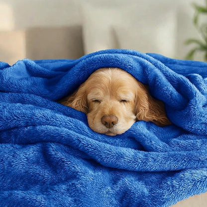 Exclusivo Mezcla Plush Fuzzy Fleece Bed Blanket Twin Size, Super Soft, Fluffy and Warm Blankets for Couch, Bed, All Season (Cobalt Blue, 90x66 inches)