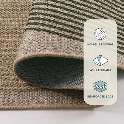Lahome Enfys Modern Rainbow Easy Jute Rug, 2x8 Hallway Runner Washable Rugs for Entryway Farmhouse Kitchen Rug, Non Slip Indoor Outdoor Carpet Contemporary Throw Door Mat for Bedroom Porch