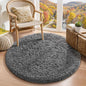 Ophanie Round Rug 3Ft Grey Circle Area Rugs, Fluffy Fuzzy Small Bedroom Carpet 3 Foot, Plush Shag Floor Gray Living Room Christmas Circular Aesthetic Decor for Kids Teen Boys Baby, Nursery, Classroom