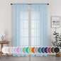 OWENIE Light Blue Sheer Curtains 84 inches Long for Bedroom Living Room 2 Panels Set, Privacy Rod Pocket Light Filtering Voile Sheer Curtains, Airy Farmhouse Curtains, 42Wx84L inch, Sky Blue