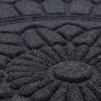 Mohawk Home Entryway Door Mat 2' X 3' All Weather Outdoor Non Slip Recycled Rubber Doormat, Rope Impressions Graphite