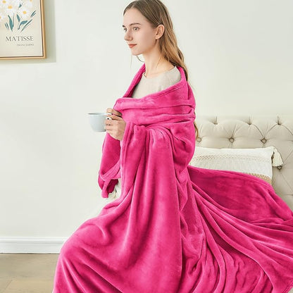 BEDELITE Fleece Blanket King Size Blankets for Bed, Luxury Plush Cozy Fuzzy Blanket 108x90 inches, Super Soft Warm Lightweight Throw Blanket All Seasons Suitable, Hot Pink