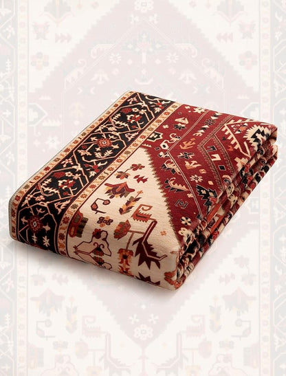 SERISSA Boho Washable Runner Rug, 2x6 Rug Runner Non-Slip Vintage Red Black Hallway Kitchen Runner Rug Ultra Soft Print Distressed Floor Carpet Runner for Bedroom Bathroom Laundry Living Room