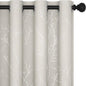 Deconovo Living Room Curtains, Room Darkening Curtain, Thermal Insulated Soundproof Drapes, Silver Branch Print, 52 x 72 Inch Long, Machine Washable Window Panels for Bedroom Office Nursery, Set of 2