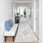 2x10 Runner Rug, Long Hallway Rugs for Dining Room, Living Room, Bedroom, Machine Washable Kitchen Carpet Runner with Rubber Backing, Soft Low Pile Indoor Rug(2'x10', Light Grey/White)