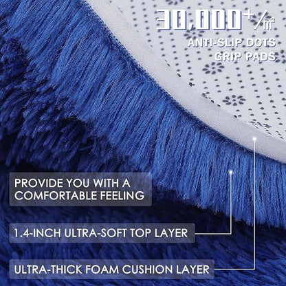 OLANLY 6x8 Machine Washable Large Area Rugs for Living Room, Bedroom, Soft Fluffy Shaggy Bedside Rug, Indoor Floor Carpet for Kids Girls and Boys, Dorms, Nursery, Home Decor Aesthetic, Navy Blue
