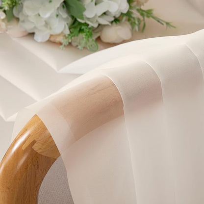 OWENIE Sheer Curtains 72 Inches Long 2 Panels Set, Light Filtering Sheer Curtain Rod Pocket Clear Drapes for Living Room Bedroom Window Sliding Door, Each 42 x 72 Inch, Cream