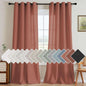 H.VERSAILTEX Living Room Linen Curtains Semi Sheer Curtains Nickel Grommet Curtain Energy Saving Light Filtering Window Treatments Panels for Bedroom, Rust, 2 Panels, 52 x 108 - Inch