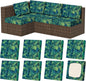 8Pcs Stretch Patio Cushion Covers, Outdoor Couch & Sofa Replacement Slipcovers for Patio Furniture Cushion Covers, Washable Reusable Furniture Protector