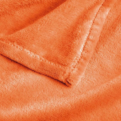BEDELITE Big Fleece Blanket - 120" x 120" (10' x 10'), Super Soft Fluffy Fuzzy Oversized King Blanket for Bed, Couch, Sofa, Camping, Fits Whole Family, Orange