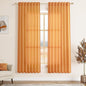 Nanspring Orange Linen Curtains for Bedroom Back Tab Light Filtering Privacy Sheer Curtains Modern Farmhouse Decor Linen Blend Textured Gauze Curtain for Living Room 2 Panels Set 52x72
