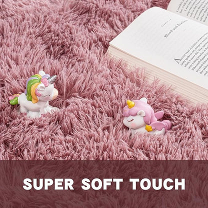 Rugs for Living Room 6x9, Soft Shaggy Modern Shag Area Rug for Bedroom, Upgrade Non-Slip Plush Fluffy Carpet for Kids Boys Girls Room Home Decor Aesthetic, Blush