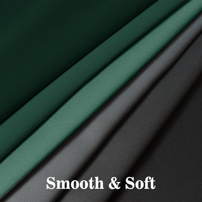 Yakamok Blackout Ombre Dark Green and Black Curtains-Gradient Room Darkening Curtain, Grommet Thermal Insulated Light Blocking Window Drapes Curtain for Living Room Bedroom,52 x 54 Inch,2 Panels