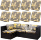 8Pcs Stretch Patio Cushion Covers Outdoor Cushion Cover, Jacquard Stretch Cushion Covers, Cover Replacement, Outdoor Sofa Covers, Washable Furniture Couch Cushion Cover (Maple Leaf)