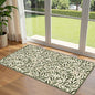 Front Door Mat Indoor Entrance - 2x4.3 Ft Boho Washable Layered Doormat Outdoor Entrance Porch Rug Non-Slip Spring Sage Green Leaf Runner Rug for Kitchen Bedroom Laundry Room Porch Decor