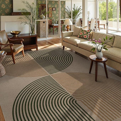Lahome Enfys Modern Rainbow Easy Jute Rug, 8x10 Living Room Rug Indoor Outdoor Patio Farmhouse Large Area Rug, Contemporary Non Slip Non Shedding Carpet for Bedroom Backyard Dining Room