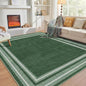 OPPODREAM Border Soft Area Rugs 5x7, Washable Green Rug with Non Slip Backing, 5 x 7 Faux Cashmere Low-Pile 5x7 Carpet