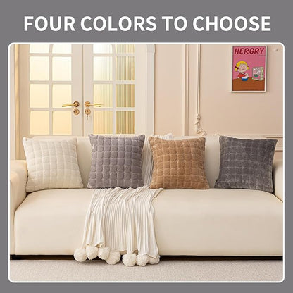 Velvet Throw Pillow Covers(Pack of Two, Dark Grey) 12×20 Inch Decorative Pillows Cover Neutral Soft Chenille Couch Pillows with Zipper Aesthetic for Living Room and Bedroom