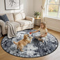 Washable Area Rugs 8ft Non-Slip Modern Abstract Soft for Living Room Entryway Bedroom Nursery, Print Pattern, Black Navy Blue Gray