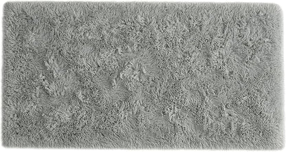 Amearea Shag Small Rug, Fluffy 2x4 Feet Throw Rugs for Bedroom Girls Living Room, Extra Soft and Fuzzy Shaggy Carpet, Non Slip, Solid Color Nursery Home Floor Decor Carpets, Grey