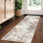 IOHOUZE Abstract Runner Rug 2x5 Ft Washable Runners for Hallways, Non Slip Kitchen Runner Printed Faux Wool Entryway Runner Indoor, Modern Abstract Floor Carpet for Hall Kitchen Bedroom, Beige Brown