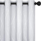 Deconovo Greyish White Curtains, Light Darkening Curtain, Thermal Insulated Noise Reducing Drapes, Silver Print, 52 x 95 Inch Long, Grommet Window Panels for Living Room Bedroom Patio Door, Set of 2