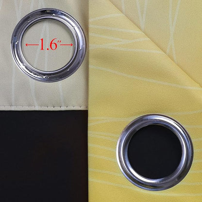 Estelar Textiler Yellow and Grey Blackout Curtains 102 Inch Length 2 Panels Set, Thermal Insulated Ombre Grommet Drapes for Bedroom, Full Room Darkening Gradient Curtains for Living Room, 52Wx102L