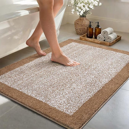 48x32 Large Bathroom Rugs Washable Non Slip, Coffee Bath Mat for Bathroom Floor Tub, Soft Absorbent Quick Dry Mats for Shower, Bathtub,Home Decor