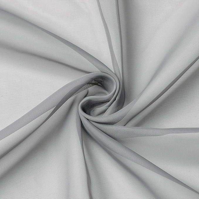 Light Grey Kitchen Curtains 30 Inch Length Tier 2 PCS, Solid Soft Half Curtains for Windows, Light Grey Sheer Rod Pocket Drapes for Bathroom Basement Small Window Curtain, 42" Wx30 L Inches