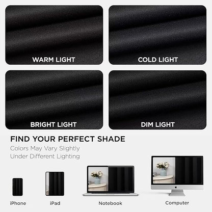 Joydeco Blackout Curtains 72 Inches Long 2 Panels Set, Thermal Insulated Long Curtains& Drapes 2 Burg, Room Darkening Drapes for Bedroom Living Room (Black, W37 x L72 Inch)