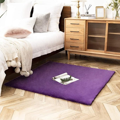 Ashler HOME DECO Ultra Soft Faux Rabbit Fur Chair Couch Cover Area Rug for Bedroom Floor Sofa Living Room Purple 4 x 4 Feet