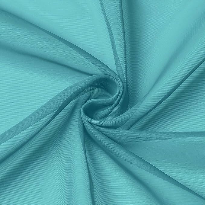 Turquoise Valances for Windows, Turquoise Sheer Curtains 14 Inch Length 2 Pack Kitchen Drapes, Modern Solid Mini Small Window Curtains for Cafe Bathroom Basement, Each 42" Wx14 L Inches