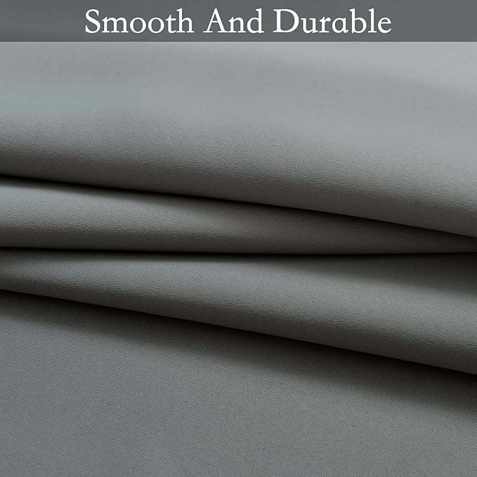 SimpleHome Ombre Room Darkening Curtains 63 inch Long for Bedroom,Gradient Grey White to Gray Light Blocking Thermal Insulated Grommet Curtains Window Drapes for Living Room,2 Panels, 42x63 inches