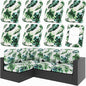 hyha 8Pcs Patio Cushion Covers, Stretch Outdoor Couch Cushion Covers, Washable Outdoor Chair/Sofa Slipcovers for Patio Furniture Cushions Protector with Elastic Bottom(Monstera Deliciosa,Cover Only)