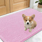 OLANLY Dog Door Mat for Muddy Paws 24x16, Absorbs Moisture and Dirt, Absorbent Non-Slip Washable Doormat, Quick Dry Chenille Mud Mat for Dogs, Entry Indoor Entryway Carpet for Inside Floor, Pink