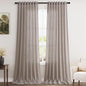 Nanspring Brownish Grey Linen Curtains for Living Room 100 Inches Long Back Tab Light Filtering Semi Sheer Curtain Modern Farmhouse Decor for Bedroom Office Luxury Textured Drapes 52x100, 2 Panels