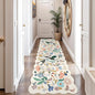 2x10 Washable Hallway Runner Rug: Long Floral Scalloped Soft Runners for Kitchen Entry Thin Non Slip Bathroom Nursery Floor Mat Water Resistant Low Pile 10ft Carpet for Living Room Bedroom(2x10,Cream)