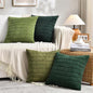 Fancy Homi Set of 4 Green Boho Winter Decorative Throw Pillow Covers 22x22 Inch for Couch Bed Sofa, Aesthetic Modern Bohemian Room Decor, Soft Fuzzy Cozy Corduroy Textured Cushion Case 55x55cm