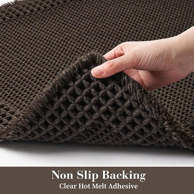 RESARE Waffle Bath Mat for Bathroom, Super Absorbent Bathroom Rugs Non Slip Machine Washable, Ultra Soft Quick Dry Boho Bath Rugs with Tassels for Floor, Upgraded Bordered Design, 24"x36" Chocolate