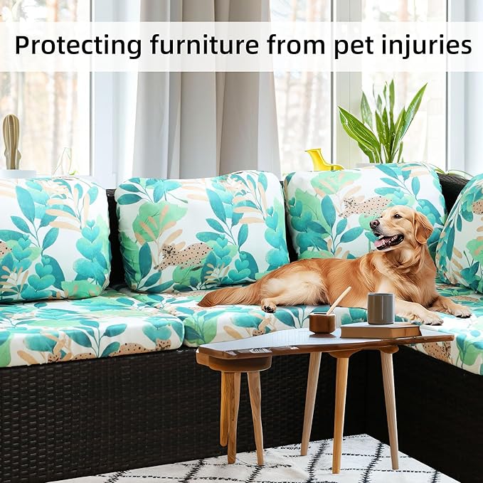 8Pcs Stretch Patio Cushion Covers,Outdoor Couch Covers Replacement,Outdoor Couch & Sofa Slipcovers,for Patio Furniture Cushion Covers,Washable Reusable urniture Protector(Leopard,8PCS)