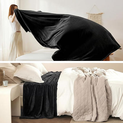 Bedsure GentleSoft Fleece Bed Blankets Full Size Black - Soft Lightweight Plush Fuzzy Cozy Luxury Blanket Microfiber, 84x90 inches