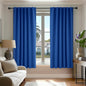 Deconovo Blackout Curtains for Kitchen Window Back Tab and Rod Pocket Curtains Room Darkening Curtains 52Wx45L Inch Royal Blue 2 Panels